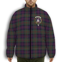 ScotsTee Shop Scottish MacDonald of Clan Ranald Crest Tartan Collar Down Jacket Winter White Duck Down Plaid