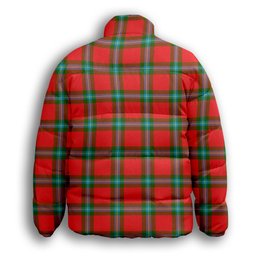 ScotsTee Shop Scottish MacLaine of Loch Buie Crest Tartan Collar Down Jacket Winter White Duck Down Plaid