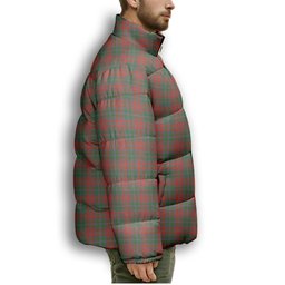 ScotsTee Shop Scottish Stewart of Appin Ancient Clan Crest Tartan Collar Down Jacket Winter White Duck Down Plaid