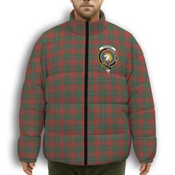 ScotsTee Shop Scottish Stewart of Appin Ancient Clan Crest Tartan Collar Down Jacket Winter White Duck Down Plaid