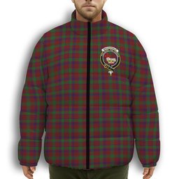 ScotsTee Shop Scottish MacDonald of Glengarry Full Dress Crest Tartan Collar Down Jacket Winter White Duck Down Plaid