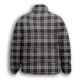ScotsTee Shop Scottish McPherson Dress Ancient Crest Tartan Collar Down Jacket Winter White Duck Down Plaid