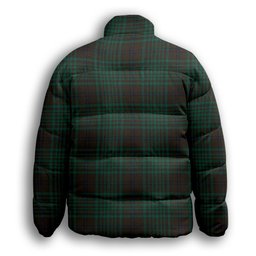 ScotsTee Shop Scottish McGillivray Hunting Modern Crest Tartan Collar Down Jacket Winter White Duck Down Plaid