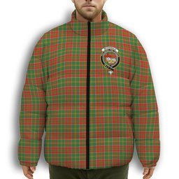 ScotsTee Shop Scottish McDonald of Kingsburgh Ancient Crest Tartan Collar Down Jacket Winter White Duck Down Plaid