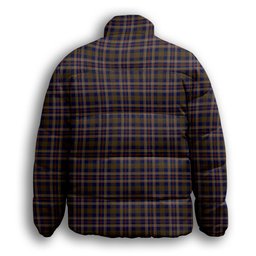 ScotsTee Shop Scottish Rutherford Simon Travis Alan Hunting Crest Tartan Collar Down Jacket Winter White Duck Down Plaid