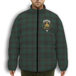 ScotsTee Shop Scottish MacGillivray Hunting Modern Crest Tartan Collar Down Jacket Winter White Duck Down Plaid