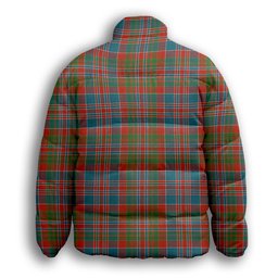 ScotsTee Shop Scottish McDonald of Boisdale Ancient Crest Tartan Collar Down Jacket Winter White Duck Down Plaid