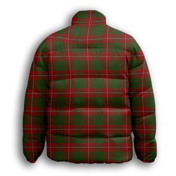 ScotsTee Shop Scottish MacGregor of Balquidder Crest Tartan Collar Down Jacket Winter White Duck Down Plaid