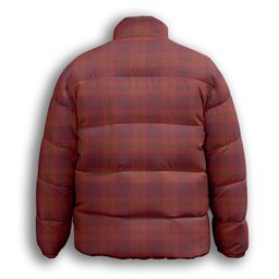 ScotsTee Shop Scottish Stirling of Keir Ancient Crest Tartan Collar Down Jacket Winter White Duck Down Plaid