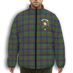 ScotsTee Shop Scottish Stewart of Appin Hunting Modern Crest Tartan Collar Down Jacket Winter White Duck Down Plaid