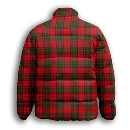 ScotsTee Shop Scottish Stewart of Appin SC Crest Tartan Collar Down Jacket Winter White Duck Down Plaid