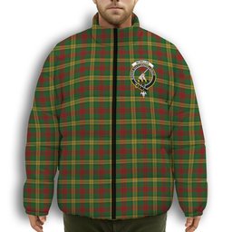 ScotsTee Shop Scottish McMillan Society of Glasgow Crest Tartan Collar Down Jacket Winter White Duck Down Plaid