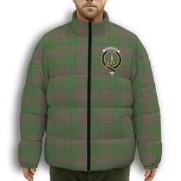 ScotsTee Shop Scottish MacAlister of Glenbarr Hunting Ancient Crest Tartan Collar Down Jacket Winter White Duck Down Plaid