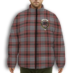 ScotsTee Shop Scottish Little of Morton Rigg Ancient Crest Tartan Collar Down Jacket Winter White Duck Down Plaid