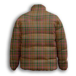 ScotsTee Shop Scottish Ogilvie (Ogilvy) of Strathallan Ancient Crest Tartan Collar Down Jacket Winter White Duck Down Plaid