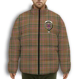 ScotsTee Shop Scottish Ogilvie (Ogilvy) of Strathallan Ancient Crest Tartan Collar Down Jacket Winter White Duck Down Plaid