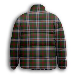ScotsTee Shop Scottish MacKintosh Dress Scott Adie Crest Tartan Collar Down Jacket Winter White Duck Down Plaid