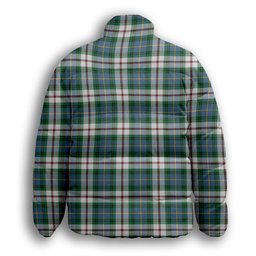 ScotsTee Shop Scottish MacLeod Of Californian Ancient Crest Tartan Collar Down Jacket Winter White Duck Down Plaid