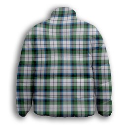 ScotsTee Shop Scottish MacNachten Dress Ancient Crest Tartan Collar Down Jacket Winter White Duck Down Plaid