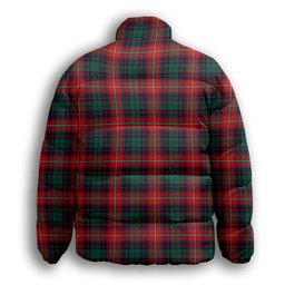 ScotsTee Shop Scottish Rattray of Lude Modern Crest Tartan Collar Down Jacket Winter White Duck Down Plaid
