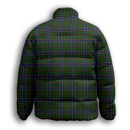 ScotsTee Shop Scottish Ogilvie of Inverarity Wilsons_ Crest Tartan Collar Down Jacket Winter White Duck Down Plaid