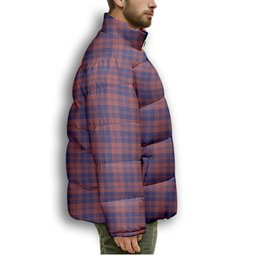 ScotsTee Shop Scottish MacGregor of Glengyle Crest Tartan Collar Down Jacket Winter White Duck Down Plaid