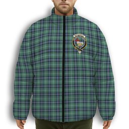 ScotsTee Shop Scottish MacDonald of the Isles Hunting Ancient Crest Tartan Collar Down Jacket Winter White Duck Down Plaid