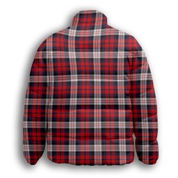ScotsTee Shop Scottish MacDonald Dress Irish Modern Crest Tartan Collar Down Jacket Winter White Duck Down Plaid