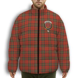 ScotsTee Shop Scottish MacDonell of Keppoch Ancient Crest Tartan Collar Down Jacket Winter White Duck Down Plaid