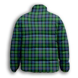 ScotsTee Shop Scottish Murray of Atholl Ancient Crest Tartan Collar Down Jacket Winter White Duck Down Plaid
