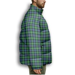 ScotsTee Shop Scottish Murray of Atholl Ancient Crest Tartan Collar Down Jacket Winter White Duck Down Plaid