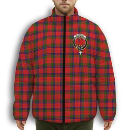 ScotsTee Shop Scottish McNeacail of Scorrybreac Crest Tartan Collar Down Jacket Winter White Duck Down Plaid