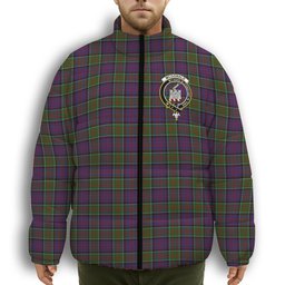 ScotsTee Shop Scottish McDonald of Clan Ranald Modern Crest Tartan Collar Down Jacket Winter White Duck Down Plaid