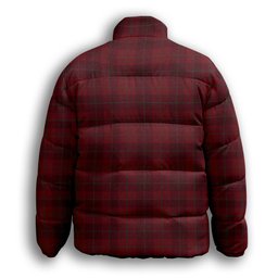 ScotsTee Shop Scottish Stirling of Keir Crest Tartan Collar Down Jacket Winter White Duck Down Plaid