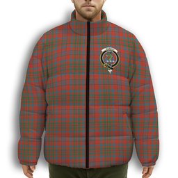 ScotsTee Shop Scottish Murray of Tullibardine Ancient Crest Tartan Collar Down Jacket Winter White Duck Down Plaid