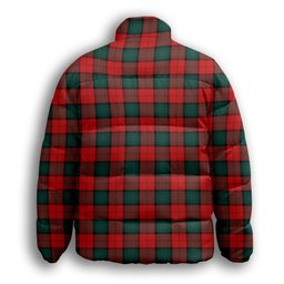 ScotsTee Shop Scottish Stewart of Atholl Modern Crest Tartan Collar Down Jacket Winter White Duck Down Plaid
