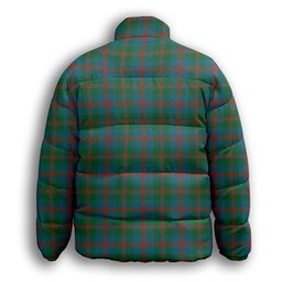 ScotsTee Shop Scottish Robertson of Struan Ancient Crest Tartan Collar Down Jacket Winter White Duck Down Plaid