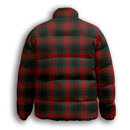 ScotsTee Shop Scottish Skene of Cromar Crest Tartan Collar Down Jacket Winter White Duck Down Plaid