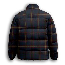 ScotsTee Shop Scottish MacLaine of Lochbuie Hunting Crest Tartan Collar Down Jacket Winter White Duck Down Plaid