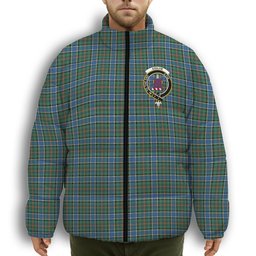 ScotsTee Shop Scottish Ogilvie (Ogilvy) Hunting Ancient Crest Tartan Collar Down Jacket Winter White Duck Down Plaid