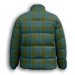 ScotsTee Shop Scottish Stewart of Appin Hunting Ancient Clan Crest Tartan Collar Down Jacket Winter White Duck Down Plaid