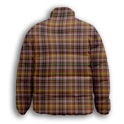 ScotsTee Shop Scottish McKay of Strathnaver Ancient Crest Tartan Collar Down Jacket Winter White Duck Down Plaid