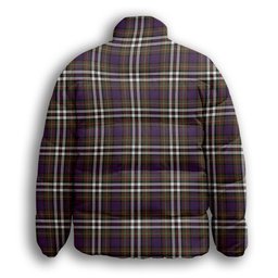 ScotsTee Shop Scottish MacDonell of Glengarry Dress  Modern Crest Tartan Collar Down Jacket Winter White Duck Down Plaid