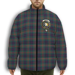 ScotsTee Shop Scottish Stewart of Appin Hunting Modern Clan Crest Tartan Collar Down Jacket Winter White Duck Down Plaid