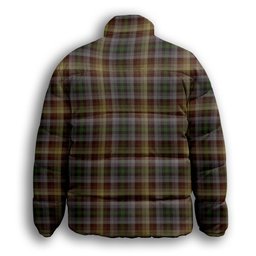 ScotsTee Shop Scottish MacKay of Strathnaver Crest Tartan Collar Down Jacket Winter White Duck Down Plaid