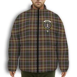 ScotsTee Shop Scottish MacKay of Strathnaver Crest Tartan Collar Down Jacket Winter White Duck Down Plaid