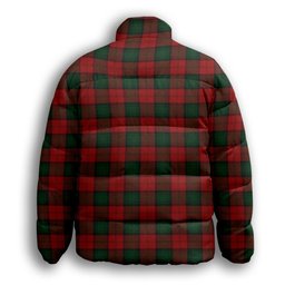ScotsTee Shop Scottish Stewart of Atholl Crest Tartan Collar Down Jacket Winter White Duck Down Plaid