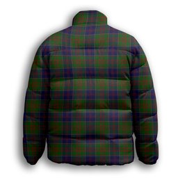 ScotsTee Shop Scottish Stewart of Appin Hunting Crest Tartan Collar Down Jacket Winter White Duck Down Plaid