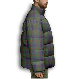 ScotsTee Shop Scottish Stewart of Appin Hunting Crest Tartan Collar Down Jacket Winter White Duck Down Plaid