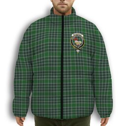 ScotsTee Shop Scottish McDonald Lord of the Isles Hunting Crest Tartan Collar Down Jacket Winter White Duck Down Plaid